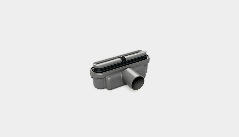 Udløbshus Ø50 mm vandret inkl. vandlås (H 69 mm)