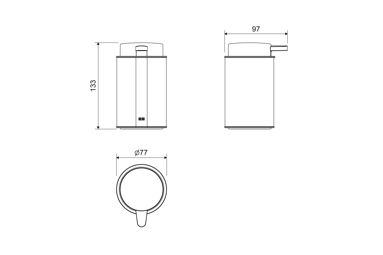 Reframe, tvålpump stående, svart