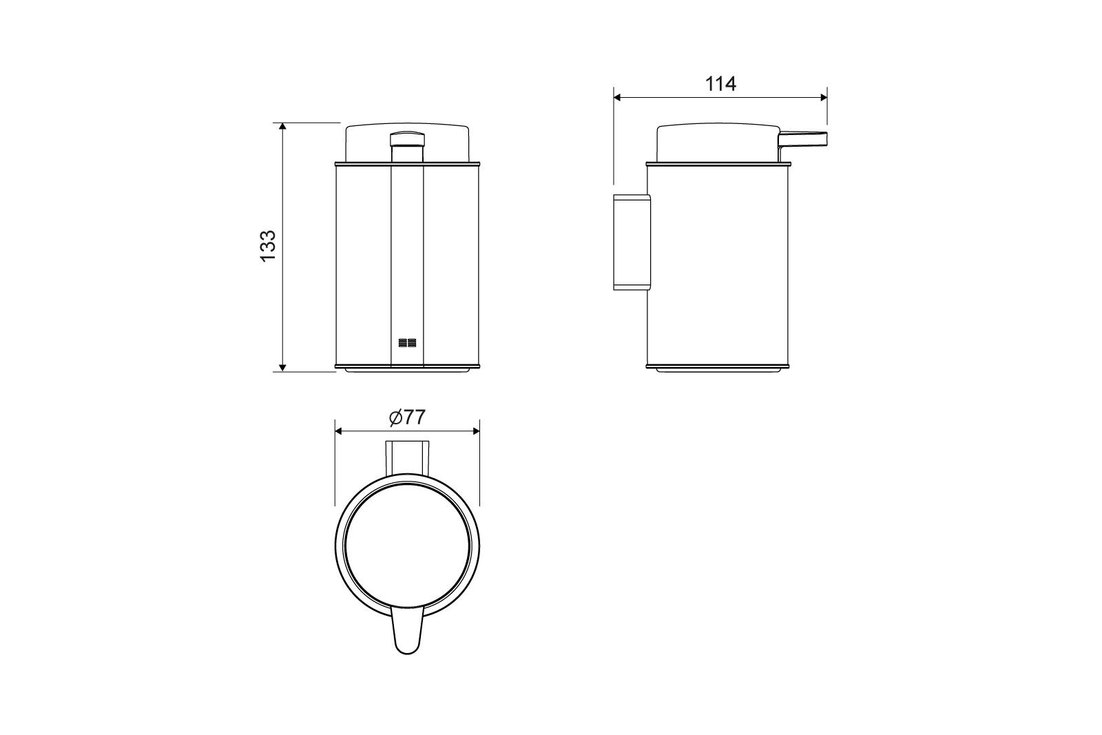 Reframe, tvålpump vägghängd, borstad